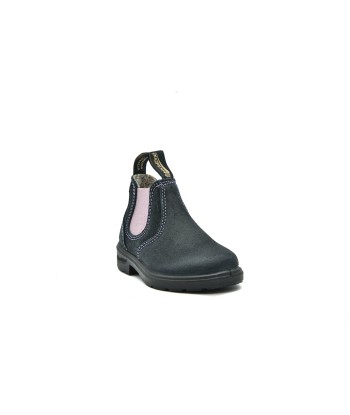 BLUNDSTONE 2195 - KIDS' BLUNNIES NAVY SUEDE WITH PALE PINK ELASTIC Amélioration de cerveau avec