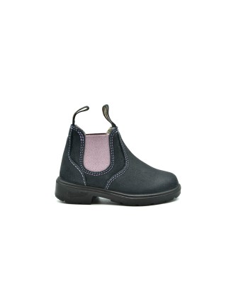 BLUNDSTONE 2195 - KIDS' BLUNNIES NAVY SUEDE WITH PALE PINK ELASTIC Amélioration de cerveau avec